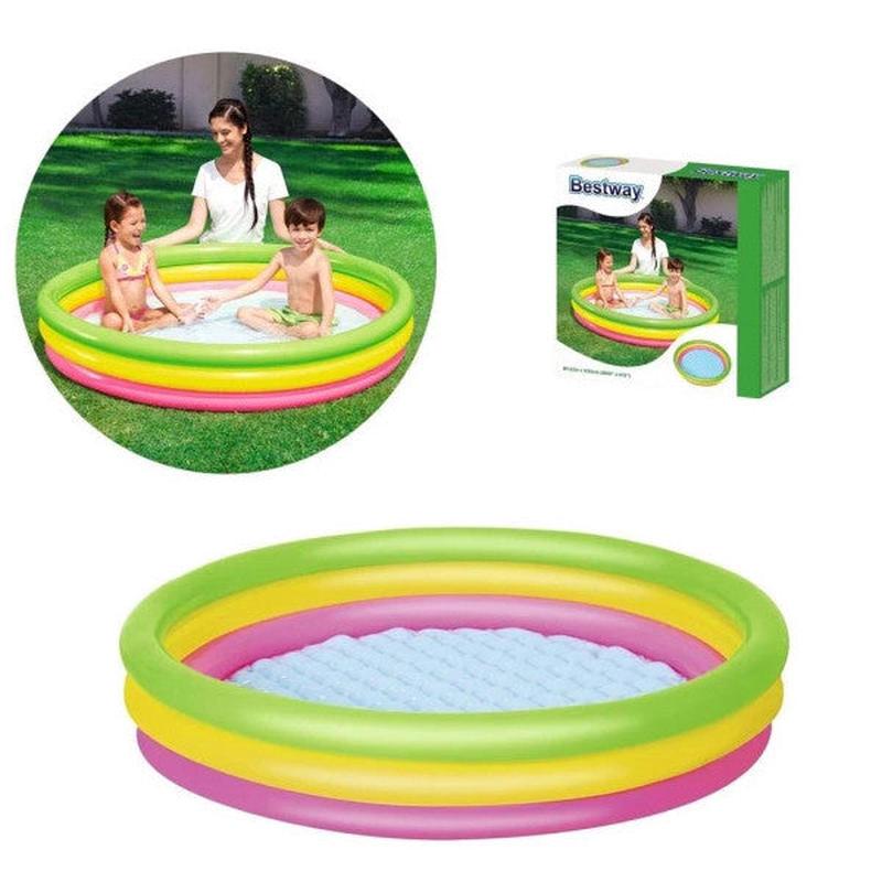 Bestway 51104, 3-Part Colorful, Inflatable Ground Children's Pool, 102X25Cm