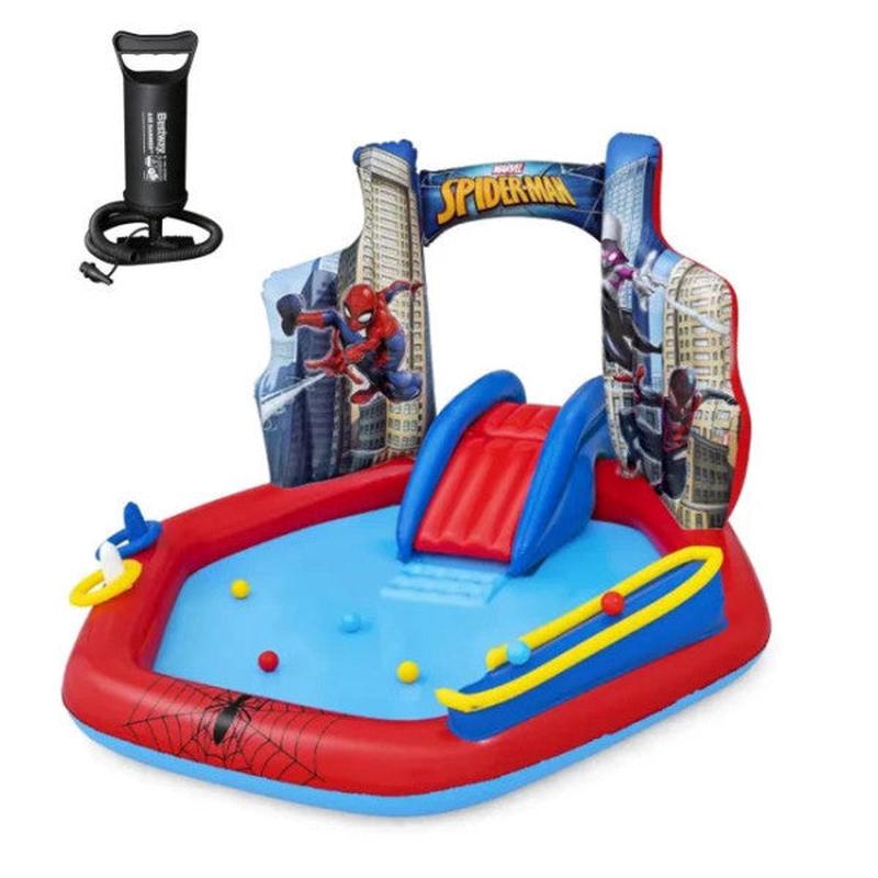 Bestway Spiderman Themed Aquapark Inflatable Fun Pool With Slide And Fountain