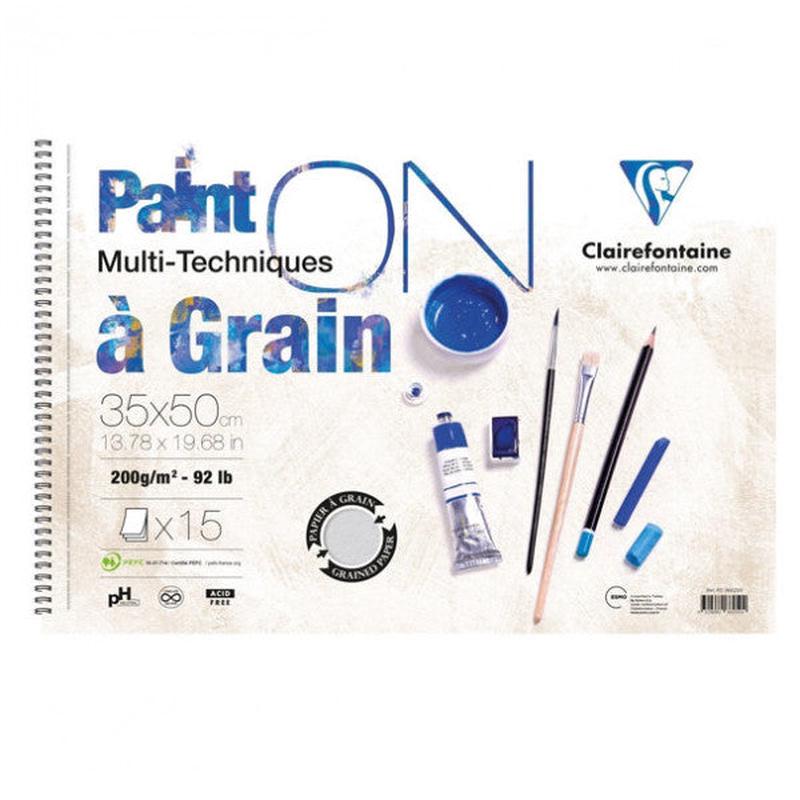 Clairefontaine Drawing Pad Paint-On A Grain Start Drawing Block 15 Yp 35X50 Cm 160 Gr Pd966450