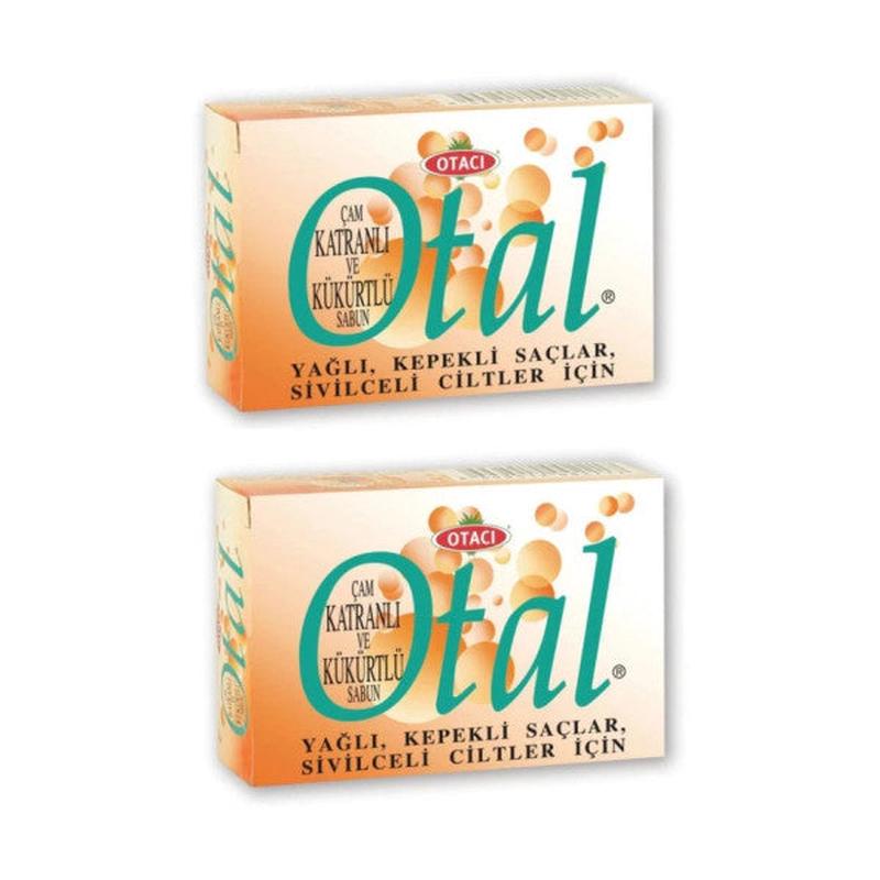 Otac Tar Sulfur Soap-Oily Dandruff Hair Acne Skin 80Gr 2 Pieces