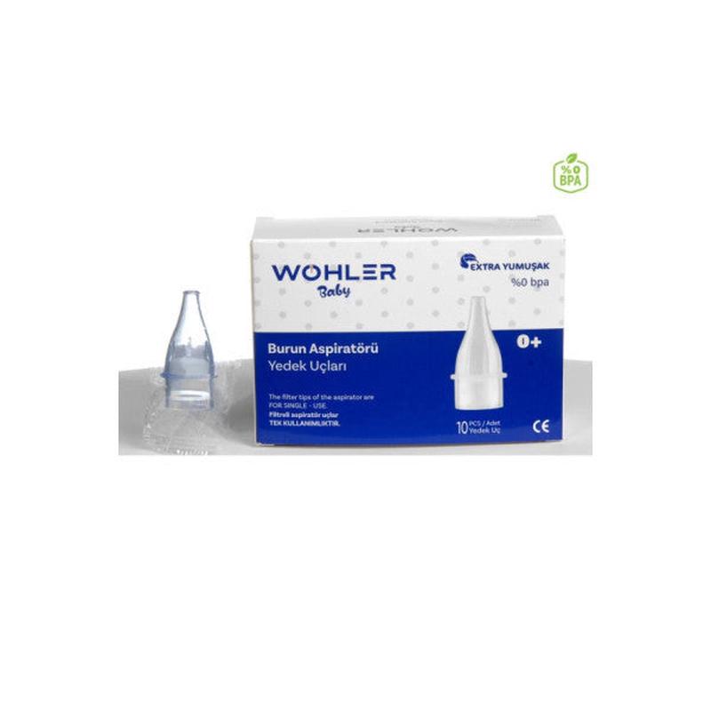 Wohler Nasal Aspirator Replacement Tips 10-Pack Individually Wrapped (Compatible With Otri Bebe)