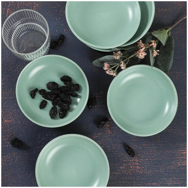 Keramika Matte Light Green Ring Snack / Sauce Bowl 13 Cm 6 Pieces