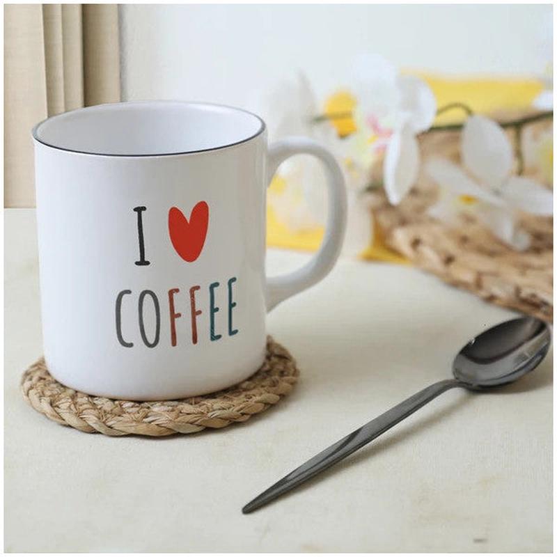 Ceramics Keraart I Love Coffee Cylinder Mug 10 Cm