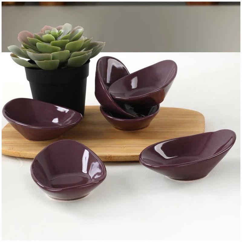 Keramika Purple Wave Snack/sauce Bowl 12 Cm 6 Pieces