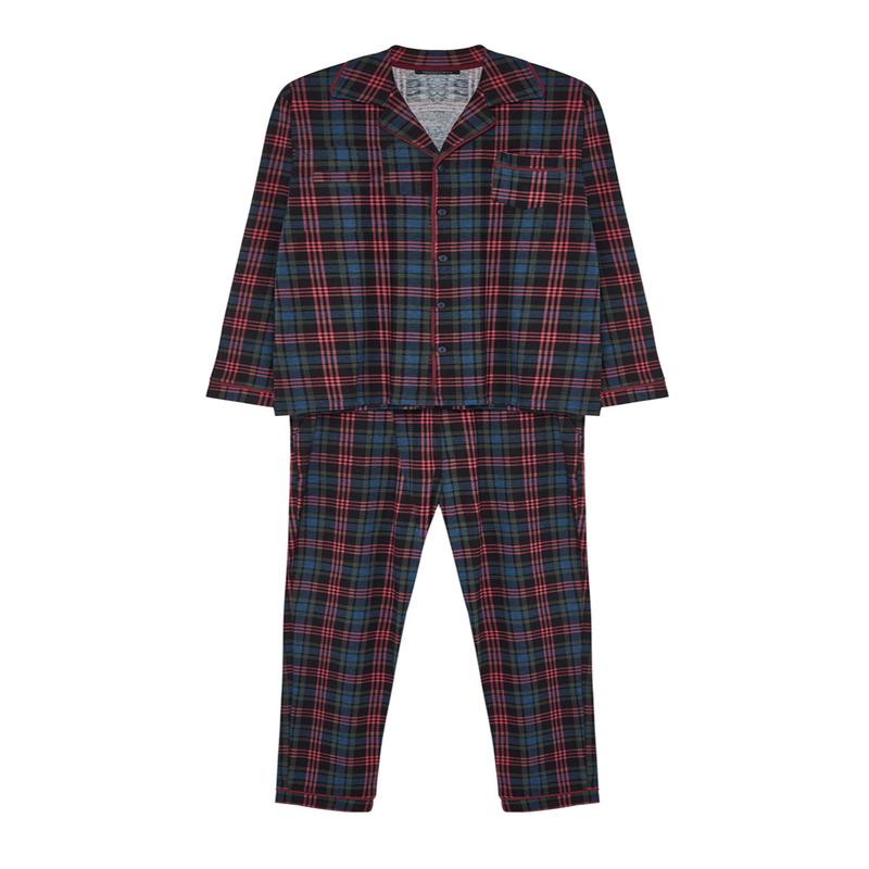 Man Men's Plaid / Check Long Sleeve Homewear Regular Pajamas Set