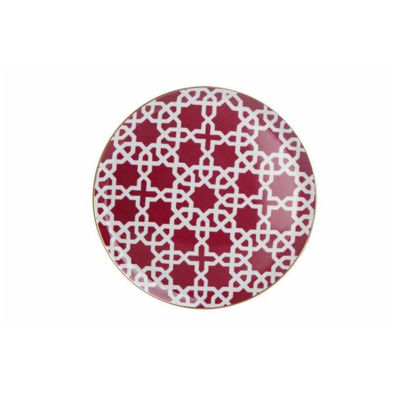Porland Morocco Pattern Fuchsia Flat Plate 28Cm