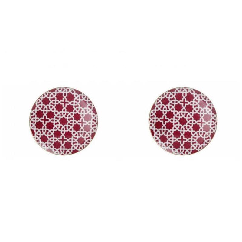 Porland Morocco Pattern Fuchsia Flat Plate 28Cm 2Pcs
