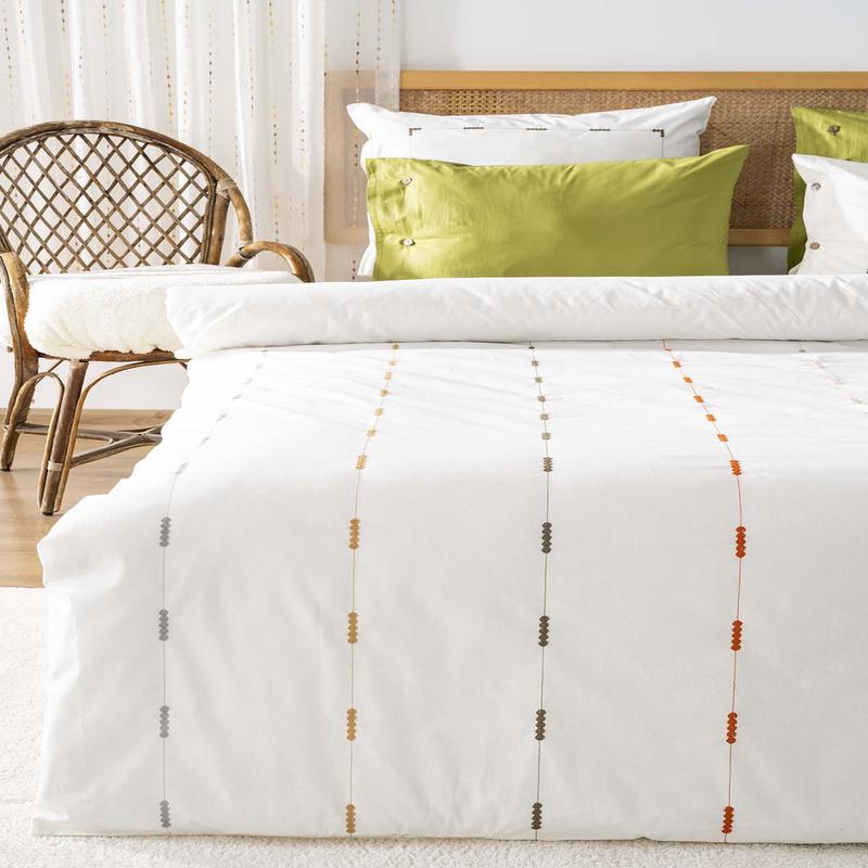 Victoria Green Double Embroidered Duvet Cover Set 6 Piece Dowry Set Cotton