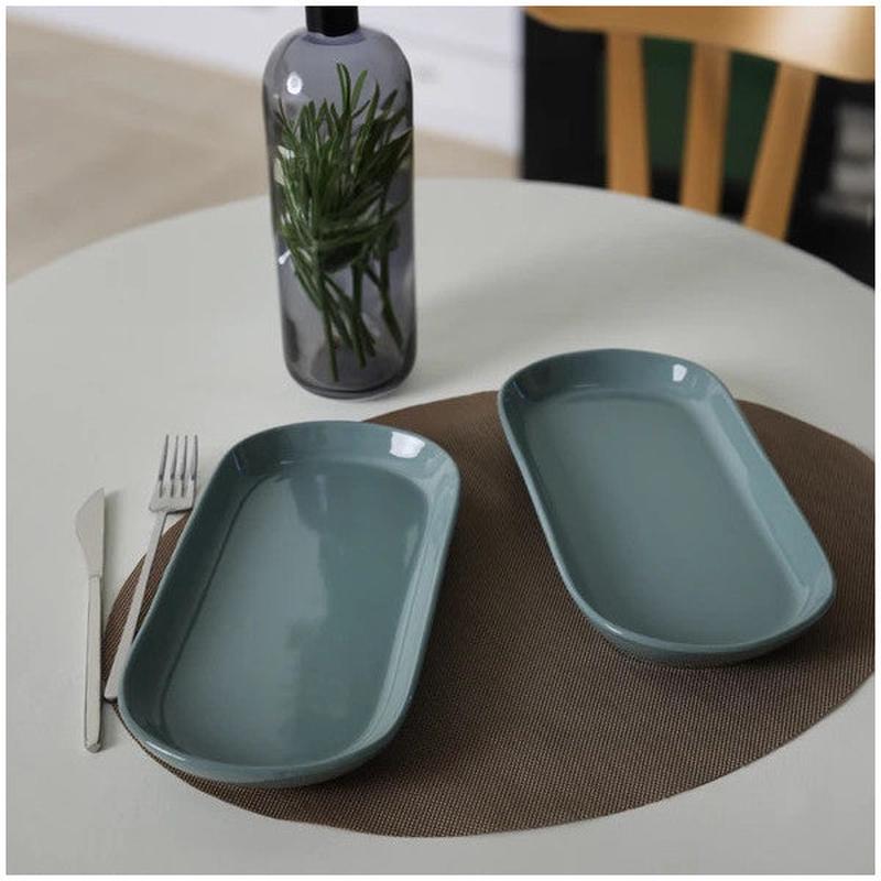 Keramika Green Noyan Boat Plate 28 Cm 2 Pieces 326