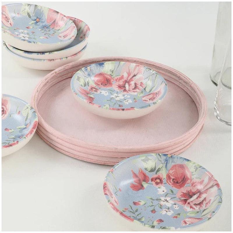Keramika Keraart Rose Blue Ring Snack / Sauce Bowl 13 Cm 6 Pieces - 18715
