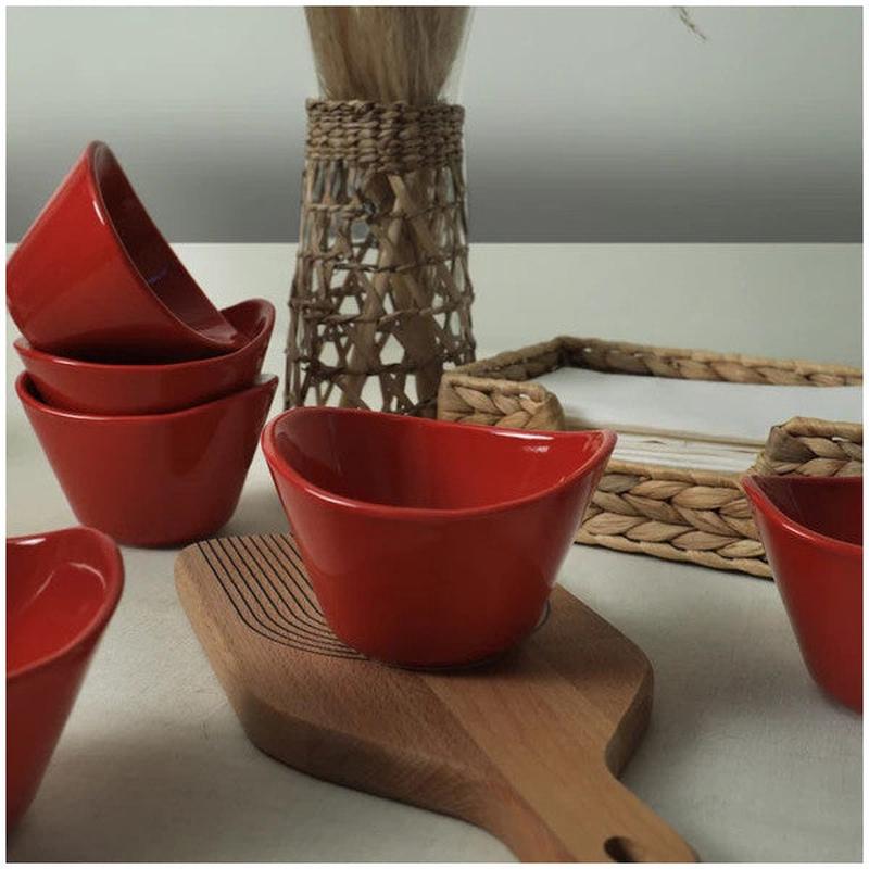 Keramika Tigela Red Snack Bowl 11 Cm 6 Pieces