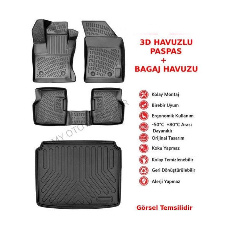 Floor Mat and Cargo Liner for Volkswagen Tiguan All Space 5 Seats 2016-2025 3D