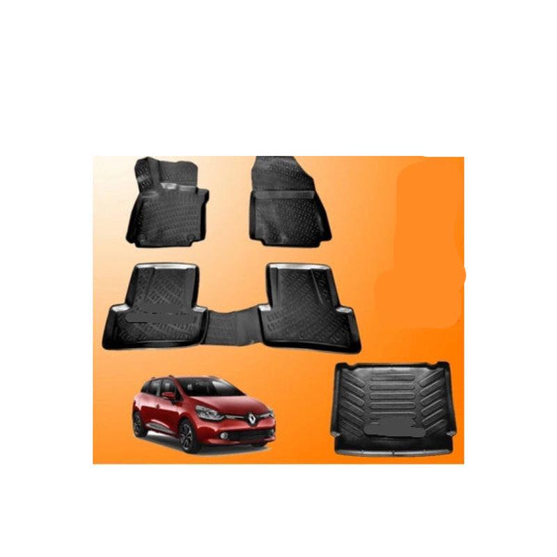 Floor Mats and Cargo Liner for Renault Clio 4 2013-2019 3D Black Set