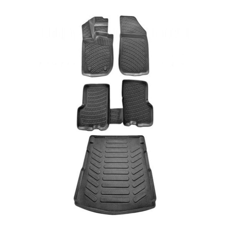 Floor Mats and Cargo Liner for Ford Puma 2020 Black 3D Car Set