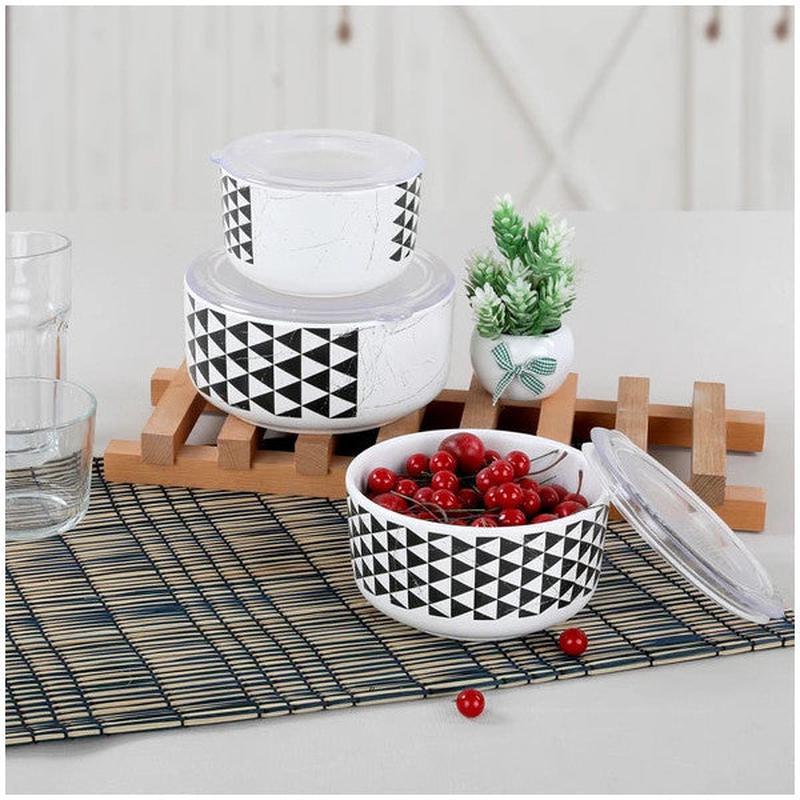 Keramika Keraart Trigon Storage Box 12/14/16 Cm 3 Pieces