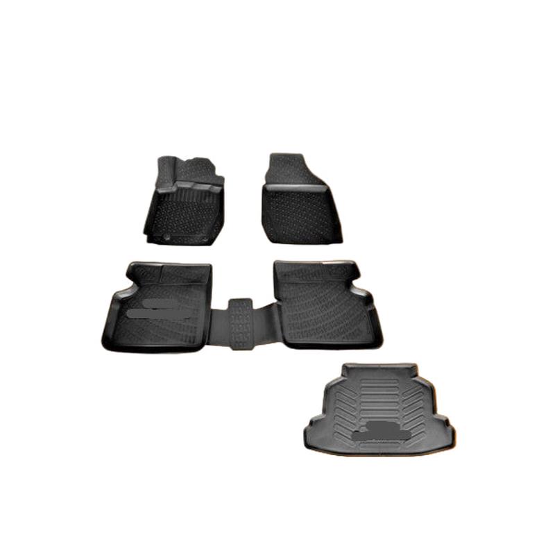 Floor Mats and Cargo Liner for Toyota Corolla Sedan 2001-2006 3DBlack Set