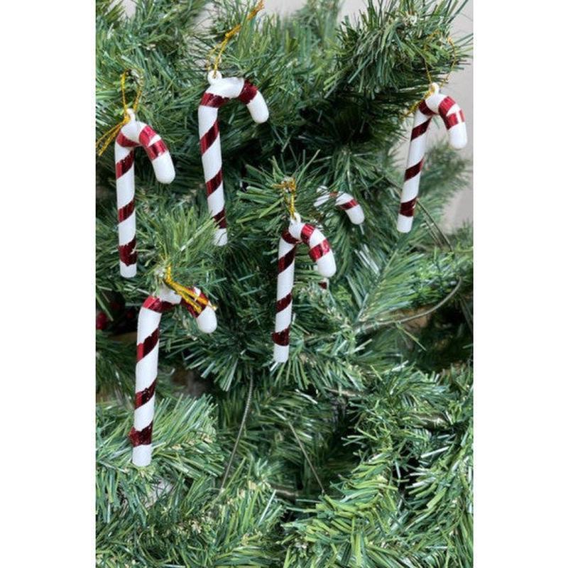 Beyss Christmas Pine Tree Decoration Candy Stick 6 Pieces 9 Cm