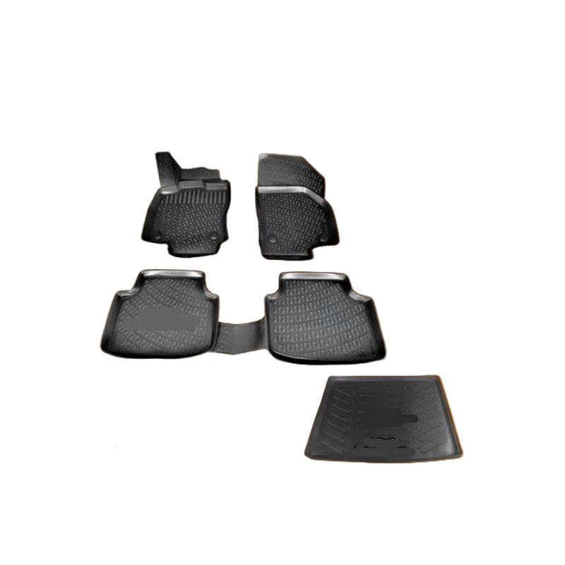 Floor Mats and Cargo Liner for Volkswagen Tiguan 2016-2020 Black 3D