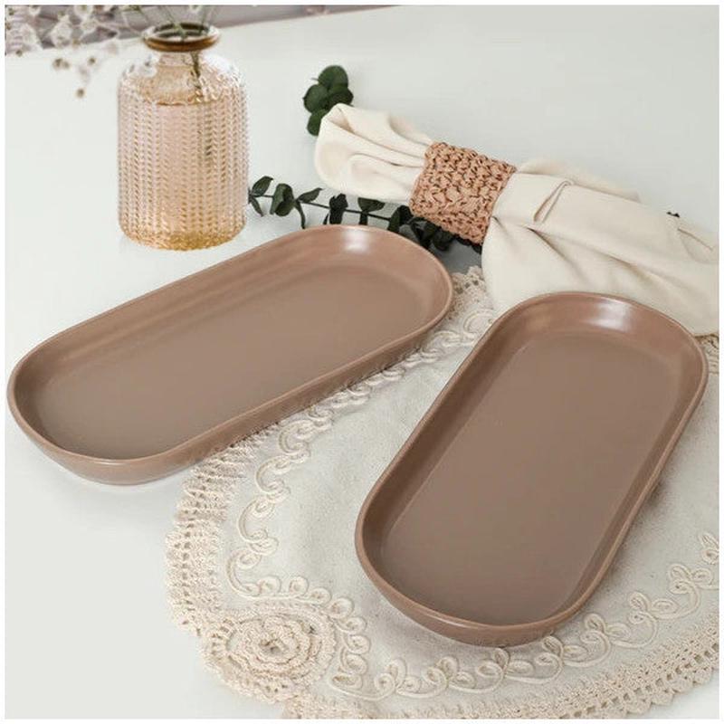 Keramika Matte Earth Noyan Boat Plate 2 Pieces 26 Cm 977