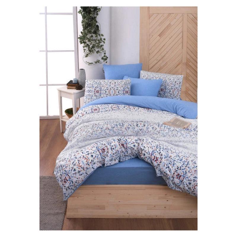 Bluem Double Duvet Cover Set With Fitted Sheet
