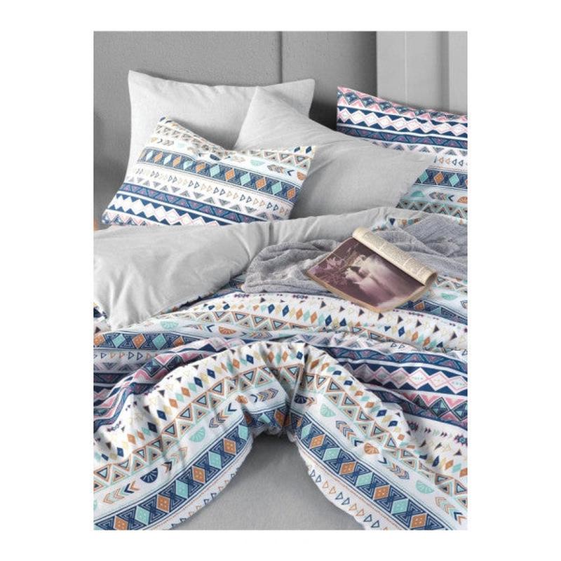 Diamente Double Duvet Cover Set With Fitted Sheet