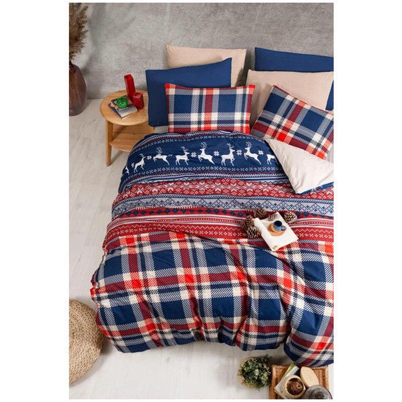 Elastic Double Duvet Cover Set With Fitted Sheet