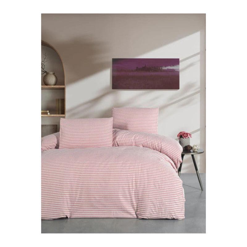 Home Double Duvet Cover Set With Fitted Sheet Satin Dusty Rose