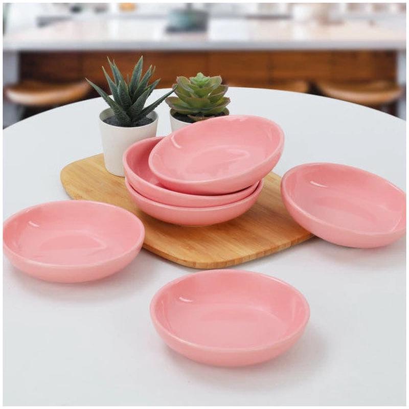 Keramika Pink Ring Snack/sauce Bowl 13 Cm 6 Pieces
