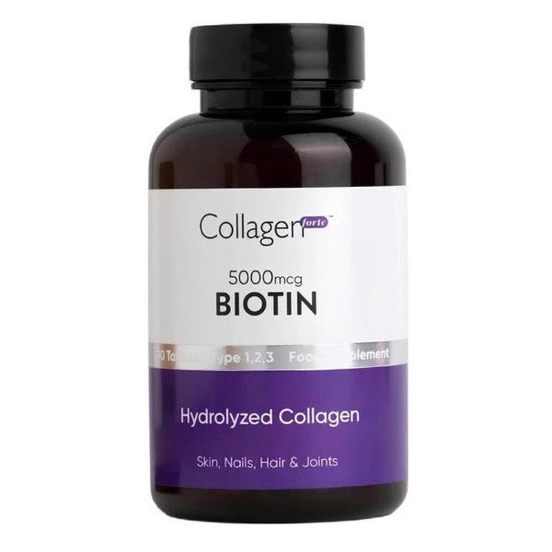 Collagen Forte Platinum Biotin 5000Mcg & Collagen 1500Mg X 90 Tablets, Hair Vitamin Strengthening Food Supplement