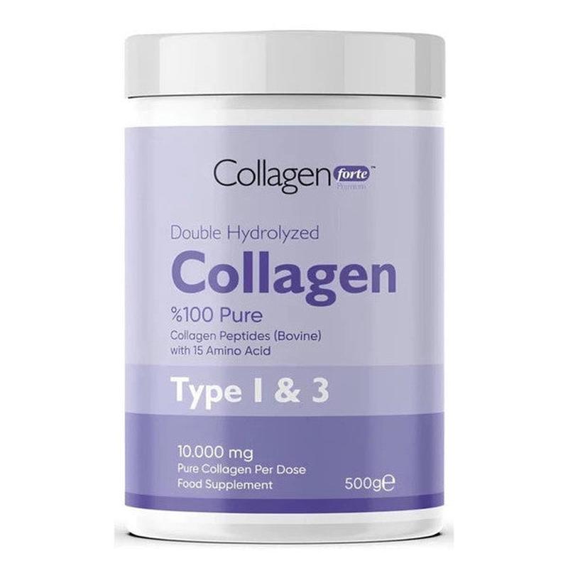 Collagen Forte Platinum Collagen Powder 500G, 100% Pure, Natural Double Hydrolyzed Collagen Peptides (50 Servings)