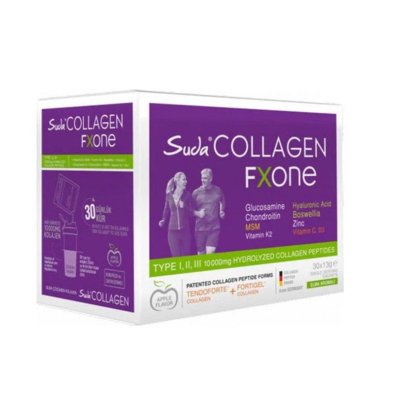 Suda Collagen Fxone Food Supplement Apple Flavored 30 X 13 Gr - Powder Sachet