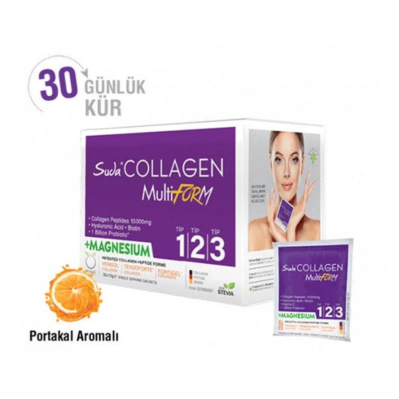 Suda Collagen Multiform + Magnesium 30 X 15 Gr - Orange Flavored