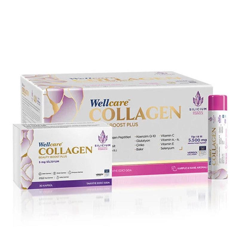 Wellcare Collagen Beauty Boost 5.500 Mg 30 Tubes And 30 Capsules (Watermelon And Mint Flavor)