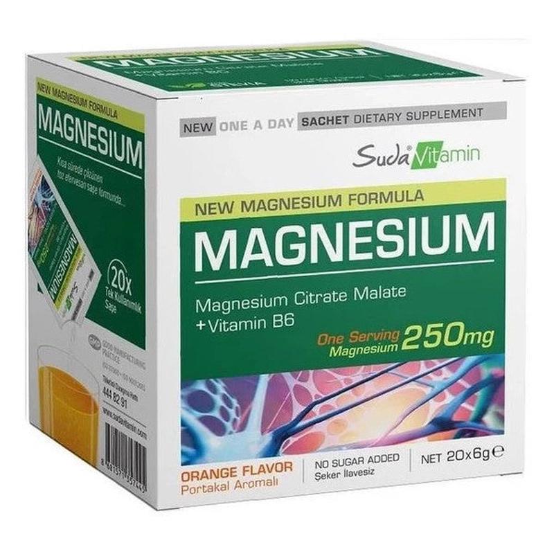 Vitamin Magnesium 250Mg n Water 20 Sachets | Orange Flavor