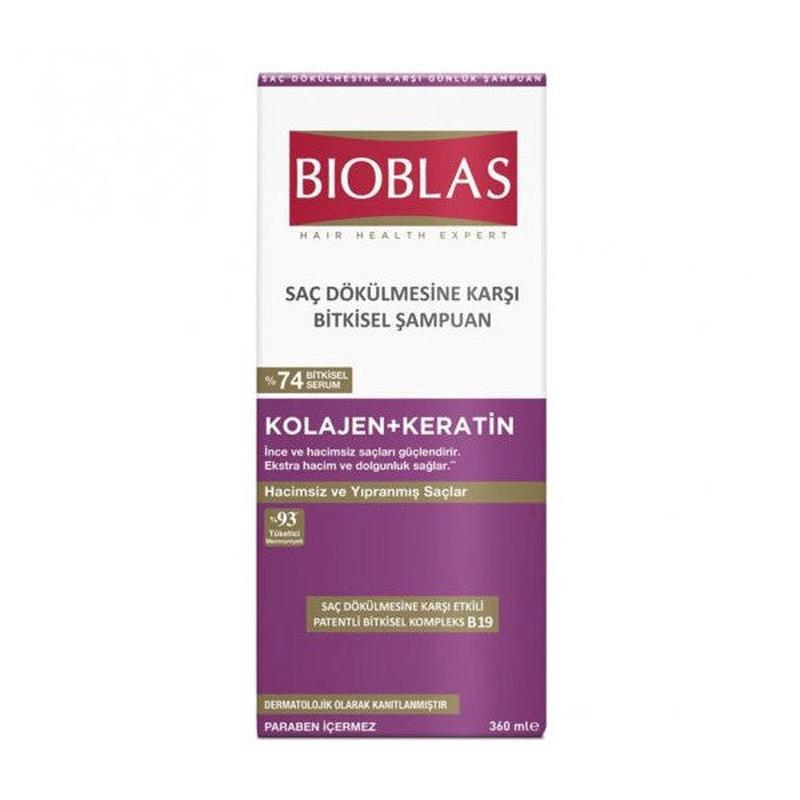 Bioblas Collagen Keratin Herbal Shampoo Against Hair Loss 360X2 720 Ml