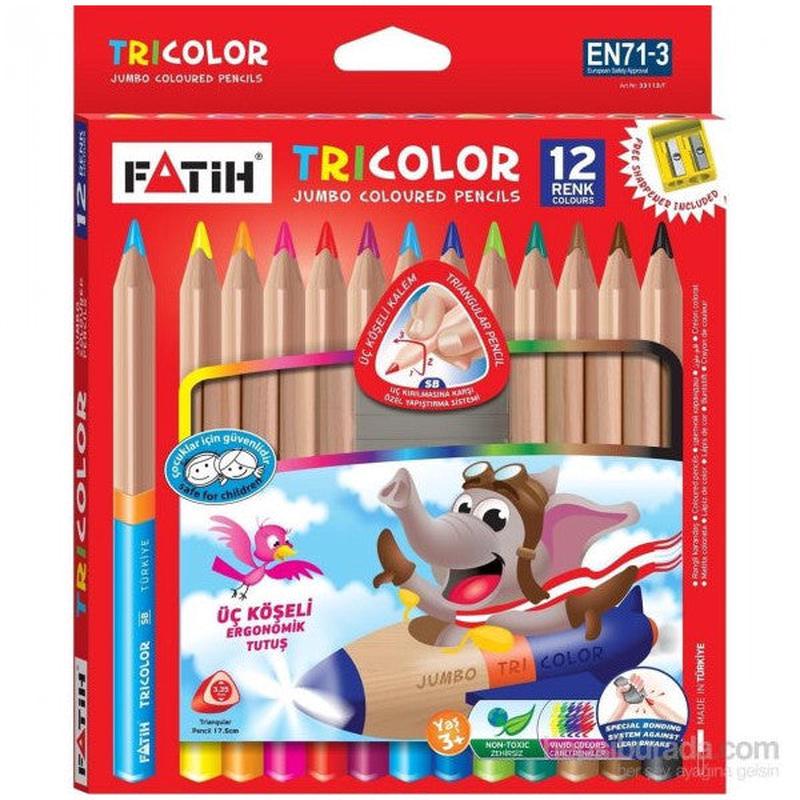 Fatih Dry Color Jumbo Triangle Triangular Full Size 12 Colors 33490