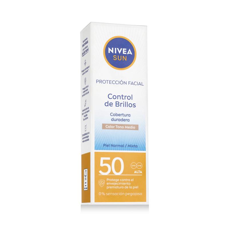 Nivea Sun UV Face Shine Control Cream SPF 50 (01 Medium) 50 ml