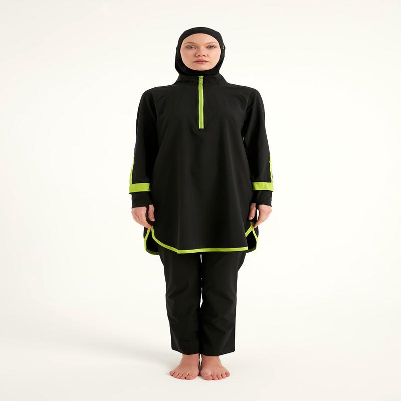 Marina Black Full-Coverage Modest Swimsuit M2531