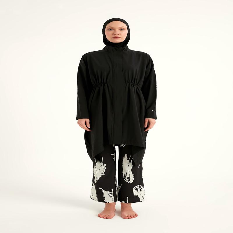 Black Asymmetric Cut Premium Full Coverage Swimwear Set M2503-3