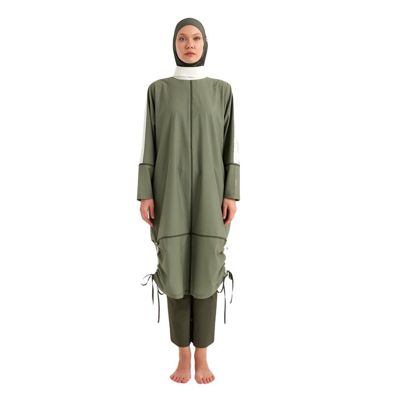 Khaki Modest Full Coverage Swimsuit Islamic Burkini Set | M2521-1