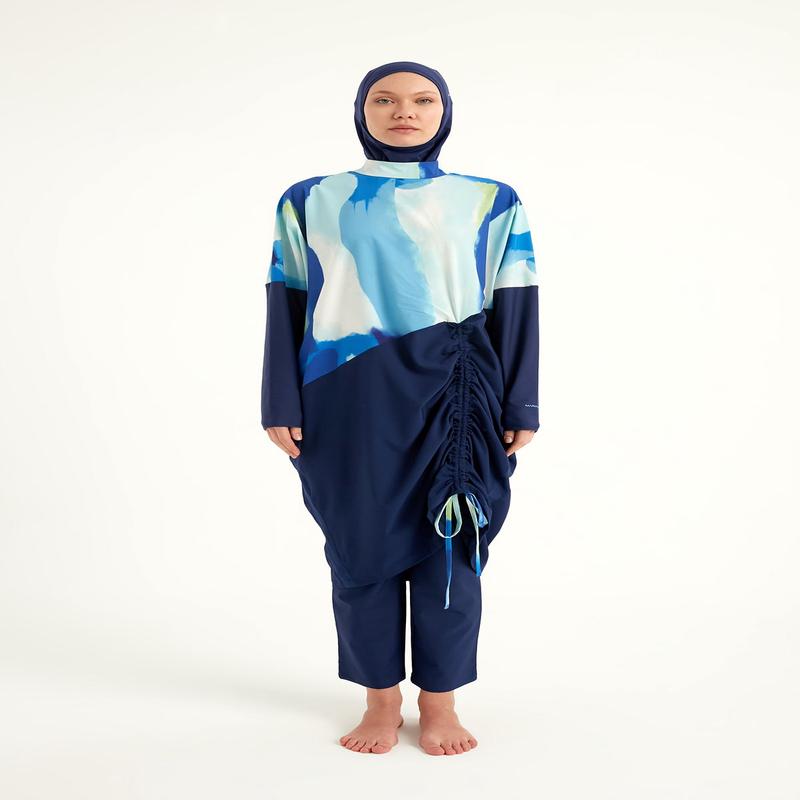 Navy Full Coverage Modest Swimwear Burkini Set M2513