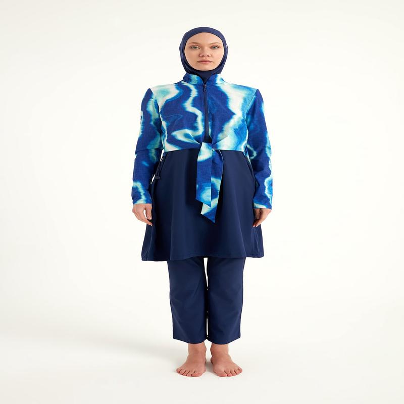 Navy Full Coverage Modest Swimwear Burkini Set M2530-2