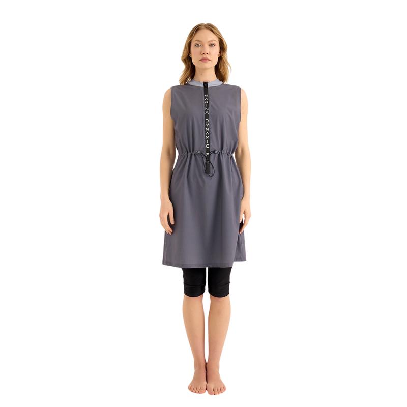 Marina Anthracite Semi-Covered Modest Swimsuit - H2509