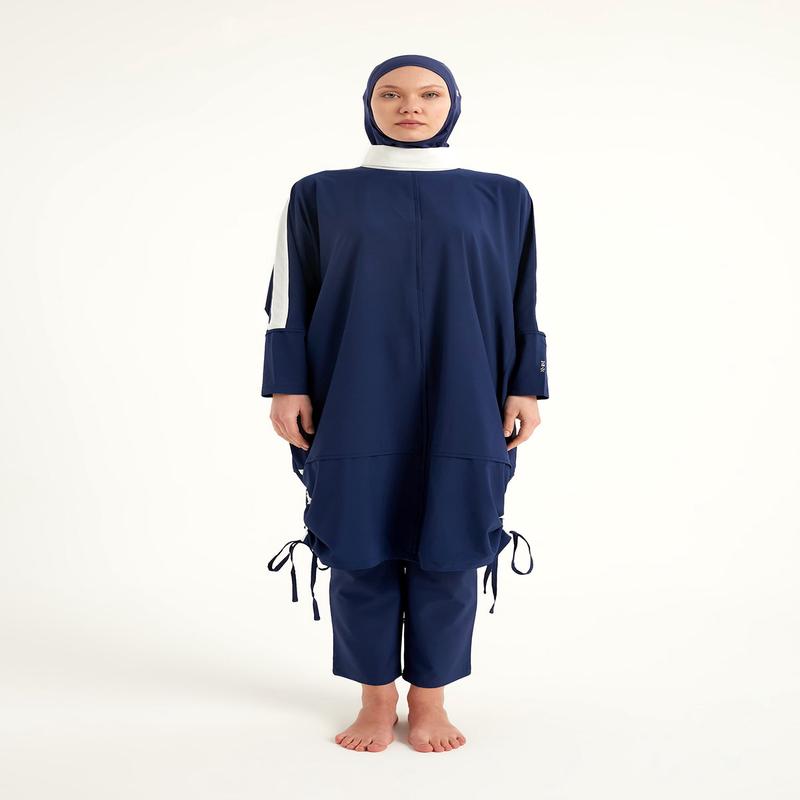 Navy Full Coverage Modest Swimwear Burkini Set M2521-2