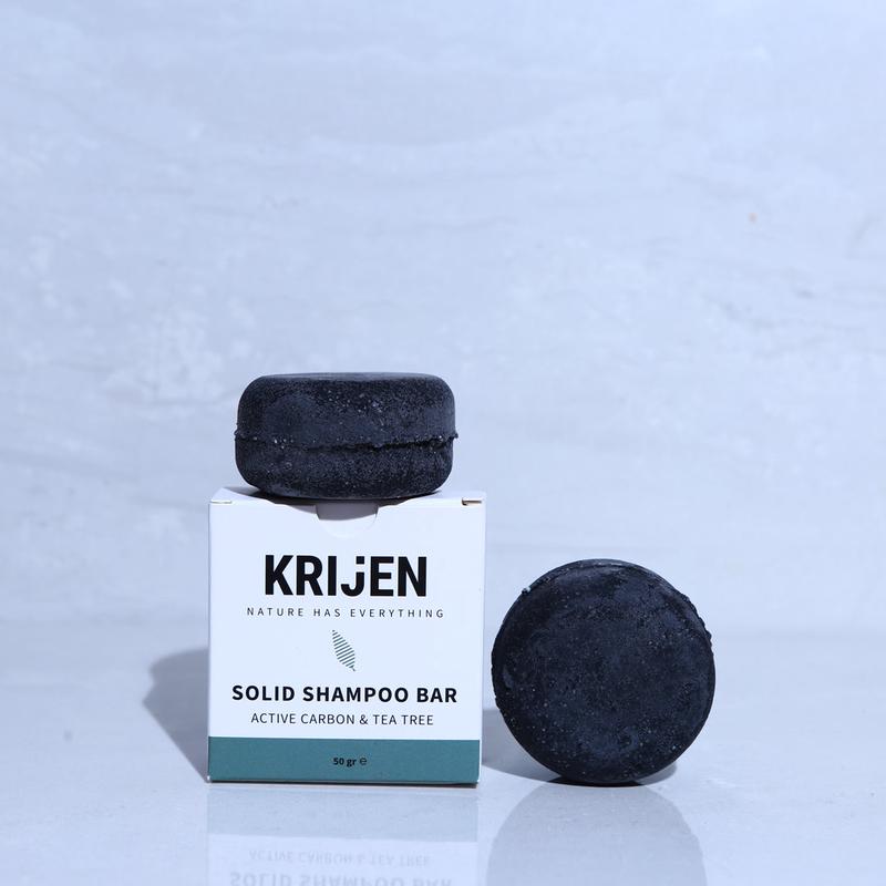 Active Carbon & Tea Tree Solid Shampoo 50 Gr - Trial Size