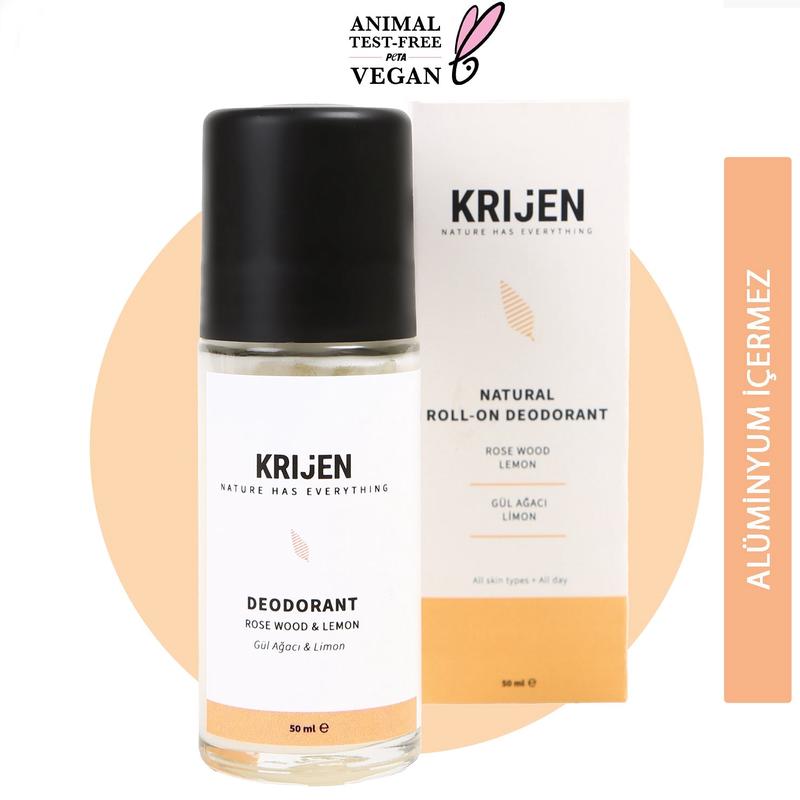 Rosewood & Lemon Roll-On Deodorant | Aluminum-Free + Mineral + Natural Oils