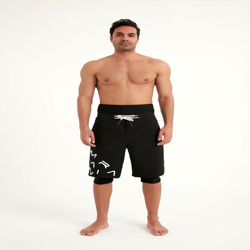 Marina Black Modest MenS Swim Shorts - S2503-1