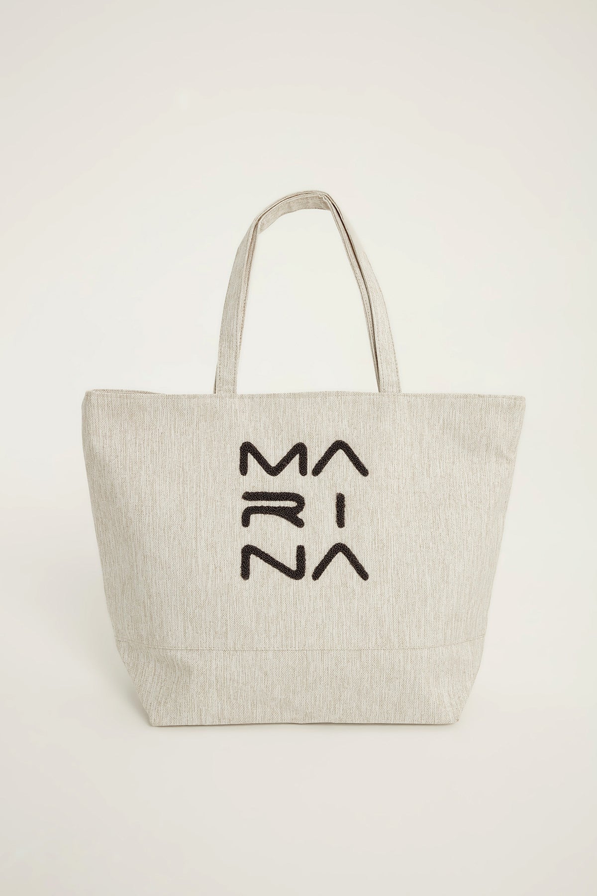 Cream Beach Bag With Zipper Ca2501-3