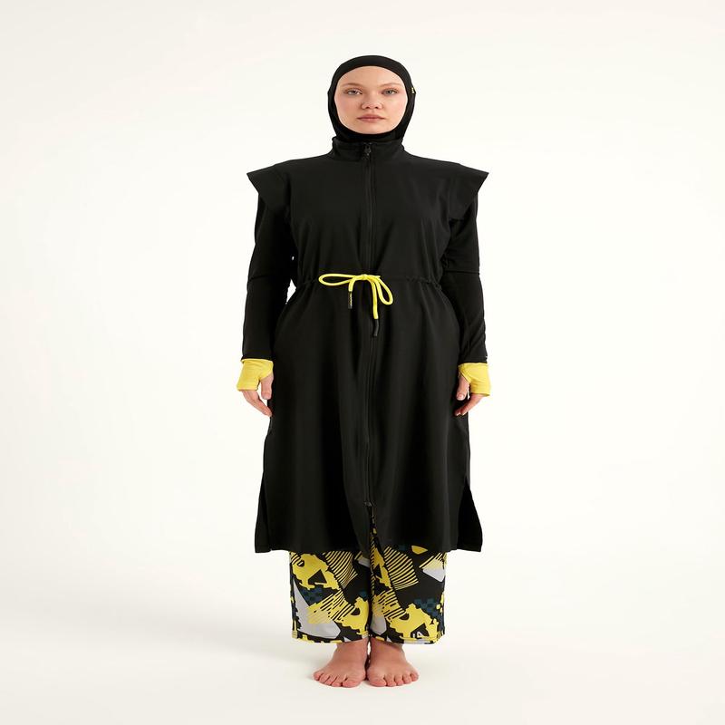 Marina Black Full Coverage Islamic Swimwear Burkini Set M2501-1
