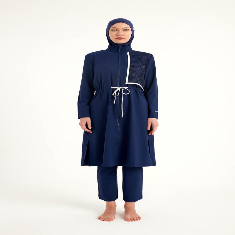 Navy Full Coverage Modest Swimwear Burkini Set M2506-2